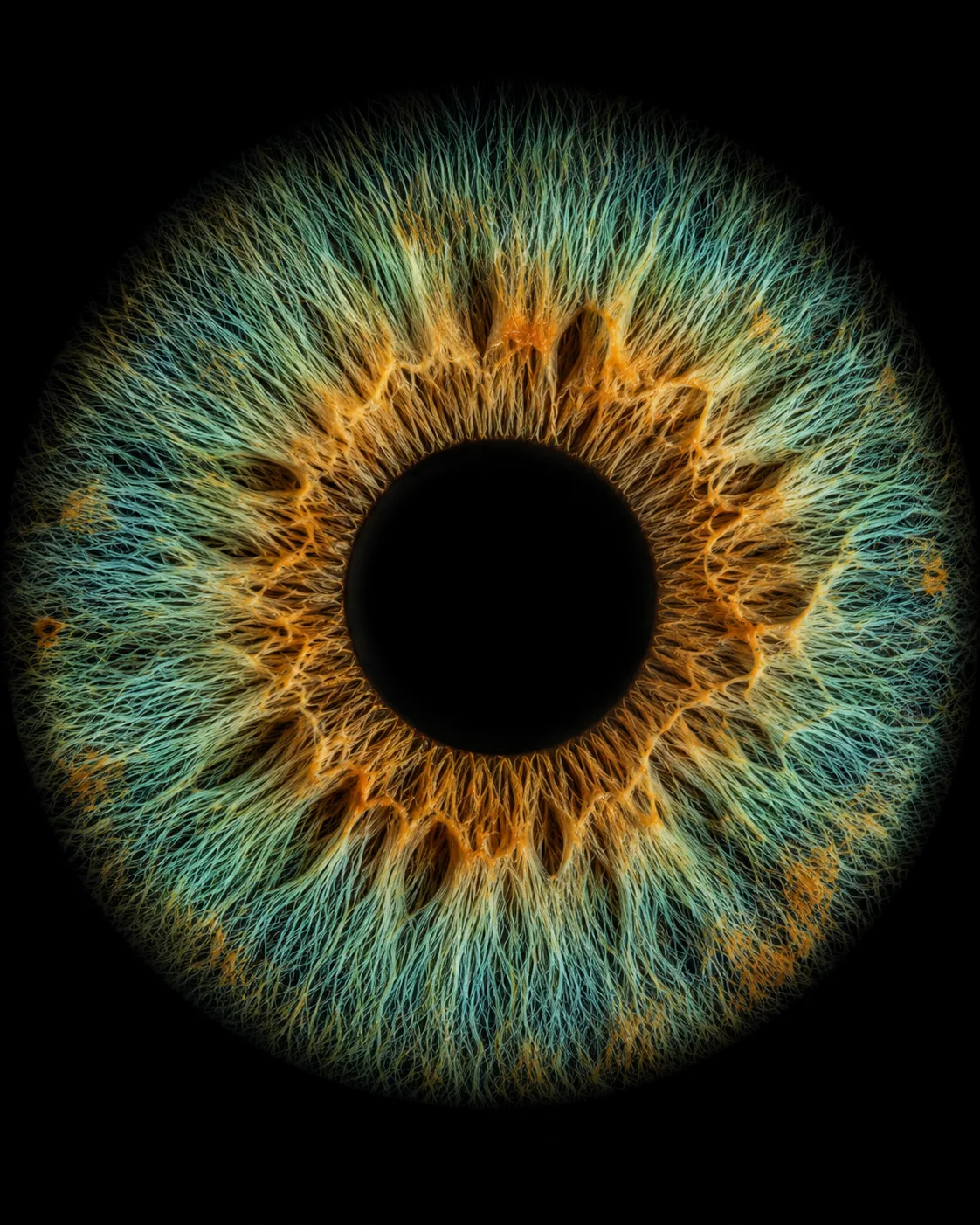 Iris humano impreso en bloque de acrílico cristal con tecnología UV